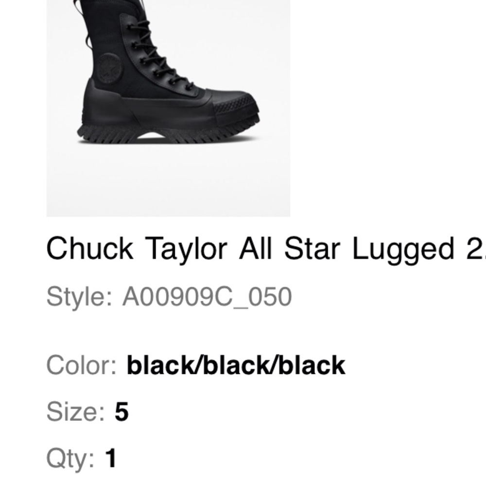 Converse Kids Black Lugged Boots